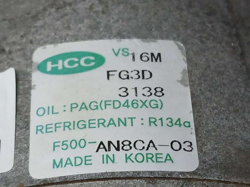Recambio de compresor aire acondicionado para hyundai i30 comfort referencia OEM IAM 977012H240 F500AN8CA03 HCC