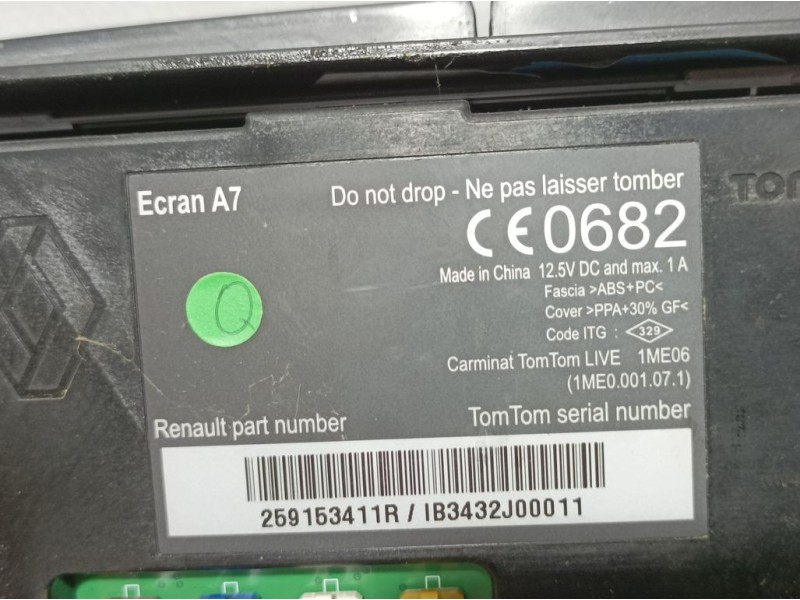 Recambio de sistema navegacion gps para renault megane iii berlina 5 p dynamique referencia OEM IAM 259153411R IB3432J00011 TOM 