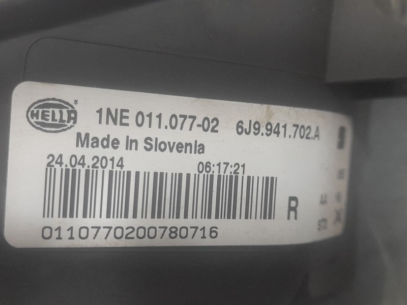 Recambio de faro antiniebla derecho para seat ibiza iv (6j5, 6p1) 1.6 tdi referencia OEM IAM 6J0941702A 1NE01107702 