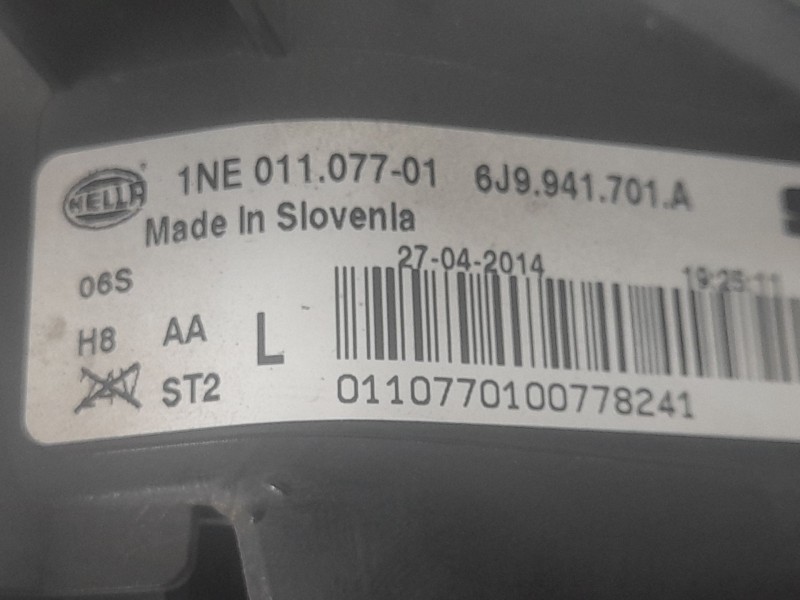 Recambio de faro antiniebla izquierdo para seat ibiza iv (6j5, 6p1) 1.6 tdi referencia OEM IAM 6J0941701A 1NE01107701 HELLA