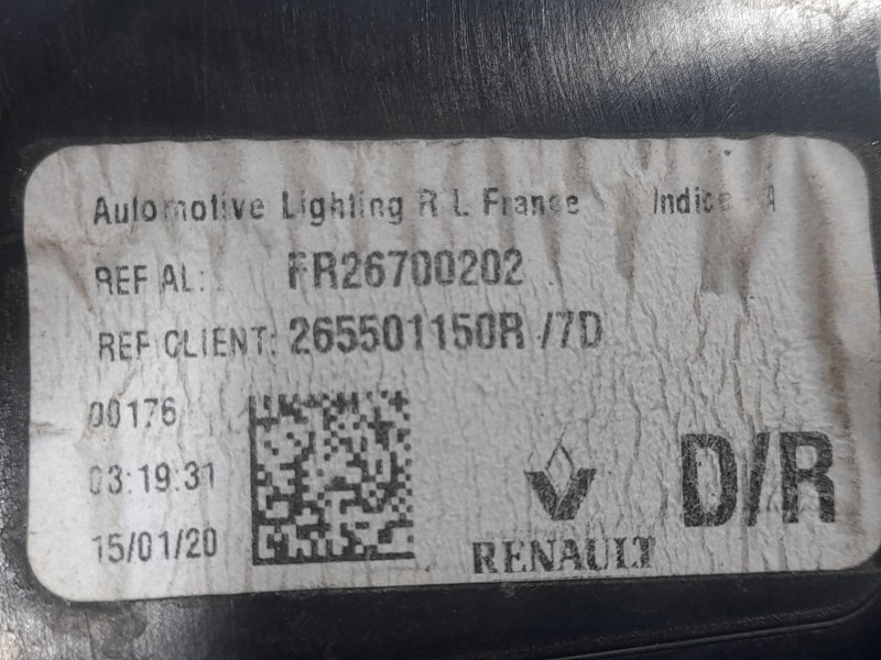 Recambio de piloto trasero derecho exterior para renault megane iv sport tourer (k9a/m/n_) 1.5 blue dci 115 (k9a6) referencia OE