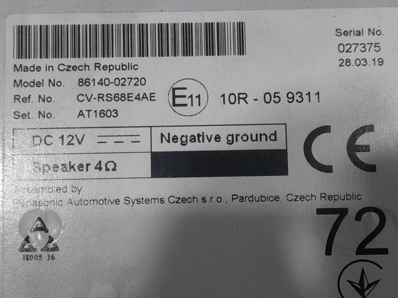 Recambio de sistema navegacion gps para toyota corolla (e21) hybrid active referencia OEM IAM 8614002720 027375 