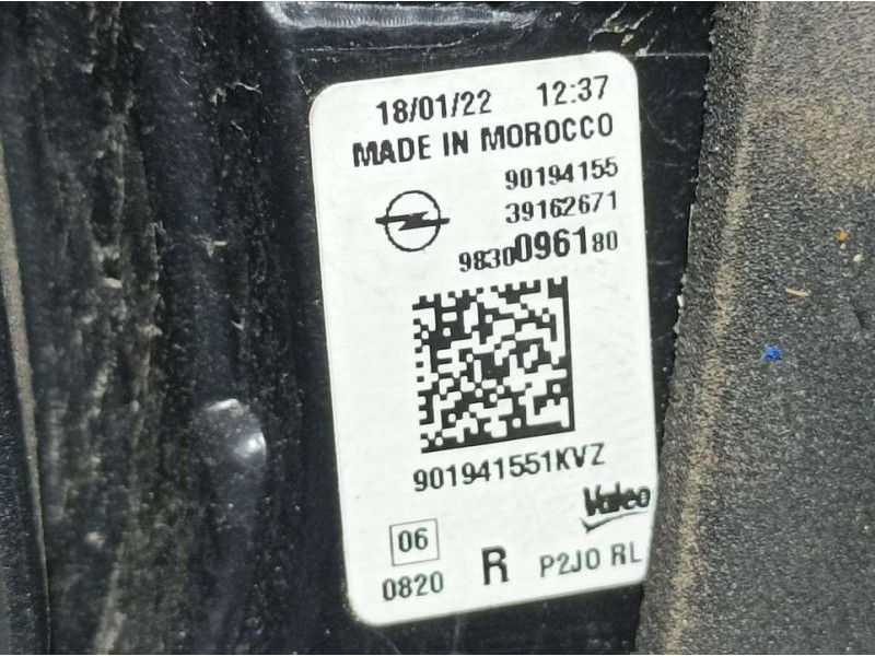 Recambio de piloto trasero derecho para opel corsa f edition referencia OEM IAM 9830096180 90194155 INTERIOR ROZADO VALEO