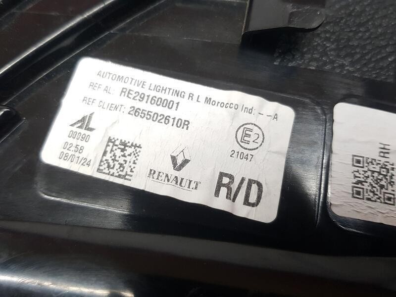 Recambio de piloto trasero derecho exterior para renault austral techno referencia OEM IAM 265502610R  EXTERIOR LED ROZADO