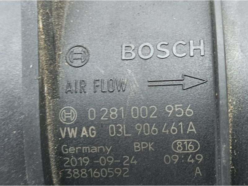 Recambio de caudalimetro para volkswagen tiguan advance bmt referencia OEM IAM 03L906461A 0281002956 BOSCH