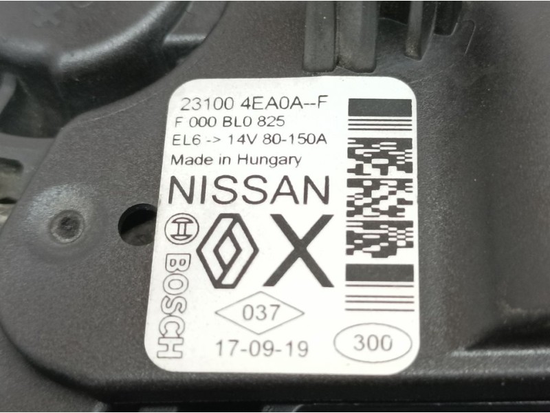 Recambio de alternador para renault megane iv grandtour tech road referencia OEM IAM 231004EA0AF F000BL0825 BOSCH
