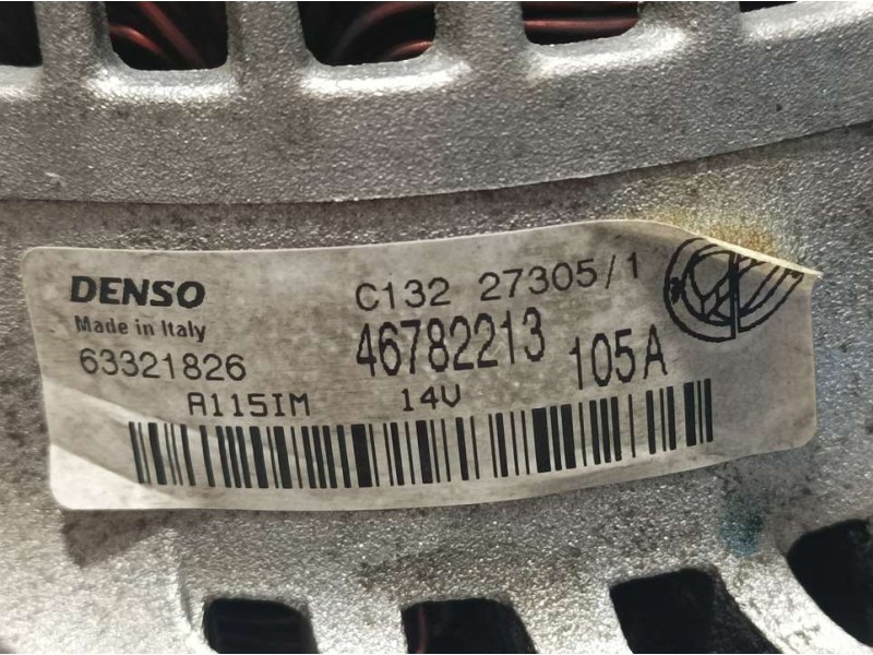 Recambio de alternador para fiat doblo cargo (223) 1.9 jtd sx furg. panorama referencia OEM IAM 46782213 63321826 DENSO