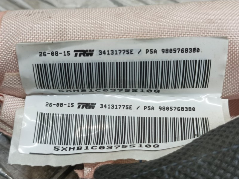Recambio de airbag cortina delantero derecho para peugeot 308 sw active referencia OEM IAM 9805768380 34131775E TRW