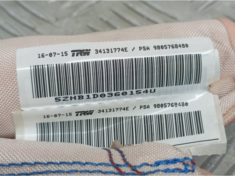 Recambio de airbag cortina delantero izquierdo para peugeot 308 sw active referencia OEM IAM 9805768480 34131774E TRW