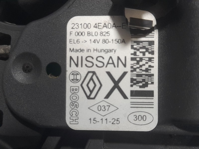 Recambio de alternador para renault megane iv berlina 5p gt-line referencia OEM IAM 231004EA0AE F000BL825 BOSCH