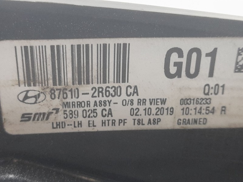 Recambio de retrovisor izquierdo para hyundai i30 (fd) 1.6 crdi referencia OEM IAM 876102R630CA 589025CA SMR