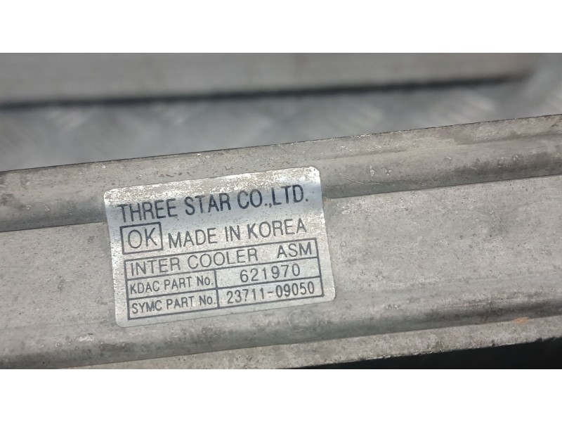 Recambio de intercooler para ssangyong kyron 2.7 xdi 4x4 referencia OEM IAM 2371009050  621970