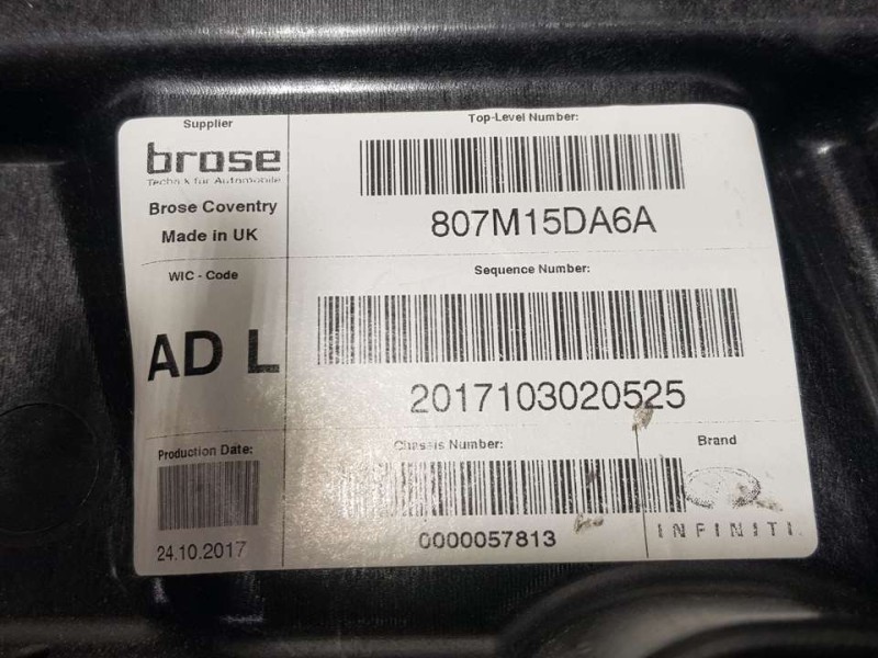 Recambio de elevalunas delantero izquierdo para infiniti q30 1.5d referencia OEM IAM 807215DM0A 5 PINS ELECTRICO