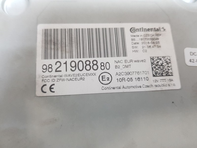 Recambio de modulo electronico para peugeot 2008 (--.2013) allure referencia OEM IAM 9821908880 CONTINENTAL 