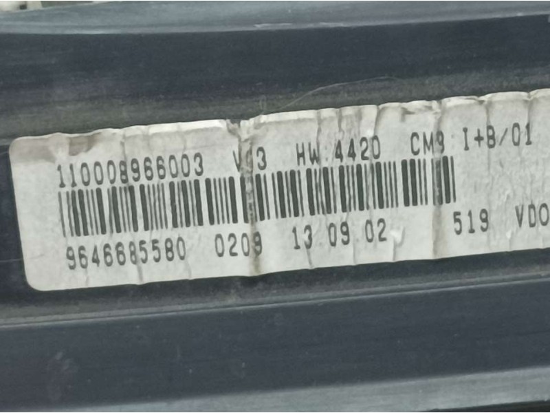 Recambio de cuadro instrumentos para citroën xsara picasso 2.0 hdi referencia OEM IAM 9646885580 110008966003 VDO
