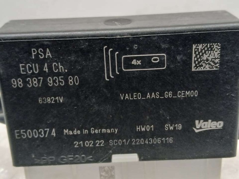 Recambio de modulo electronico para peugeot 208 (p2) allure referencia OEM IAM 9838793580 E500374 VALEO MODULO SENSOR APARCAMIEN
