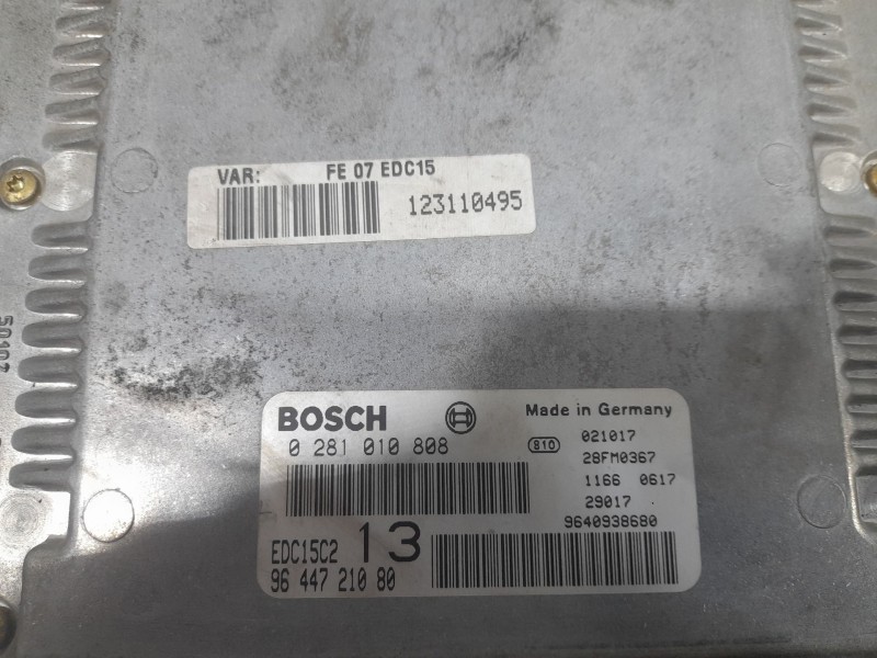 Recambio de centralita motor uce para citroën c5 i (dc_) 2.0 hdi (dcrhzb, dcrhze) referencia OEM IAM 9644721080 0281010808 BOSCH