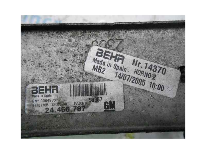 Recambio de intercooler para opel combo (corsa c) familiar referencia OEM IAM 14370 24466787 BEHR