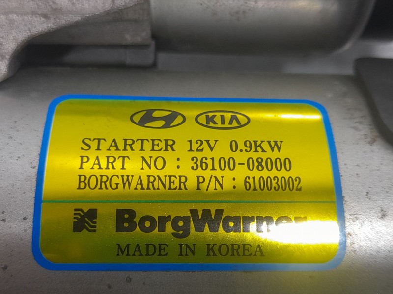 Recambio de motor arranque para kia rio (yb) hibrid referencia OEM IAM 3610008000  