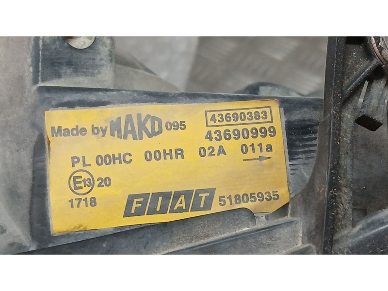Recambio de faro izquierdo para fiat doblo monospace (119_, 223_) 1.9 jtd referencia OEM IAM 51805935  4360999