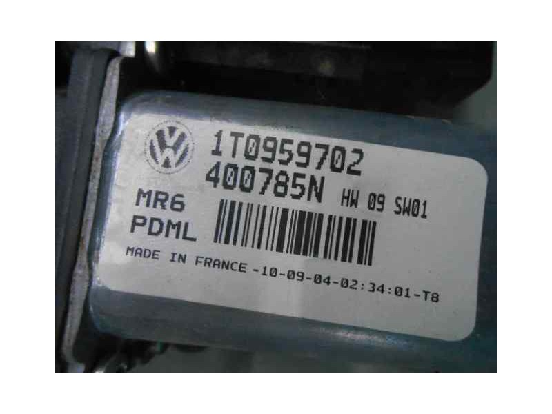Recambio de elevalunas delantero derecho para volkswagen touran (1t1) trendline referencia OEM IAM 400785N 1T0959702 ELECTRICO