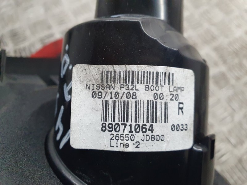Recambio de piloto trasero derecho para nissan qashqai (j10) acenta referencia OEM IAM 26550JD800 89071064 INTERIOR