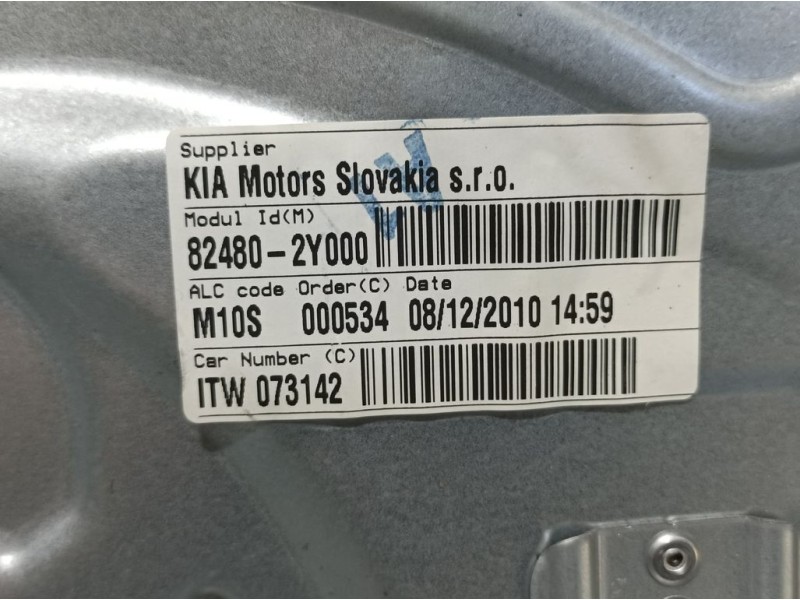 Recambio de elevalunas delantero derecho para hyundai ix35 classic 2wd referencia OEM IAM 824802Y000  ELECTRICO 2 PINS