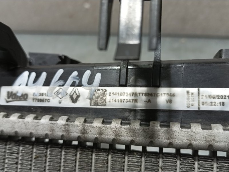 Recambio de radiador agua para dacia sandero stepway referencia OEM IAM 214107347R T79967C VALEO