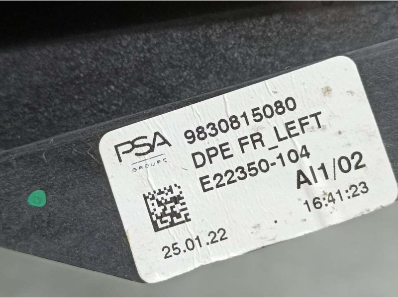 Recambio de elevalunas delantero izquierdo para peugeot 308 gt referencia OEM IAM 9830815080  ELECTRICO