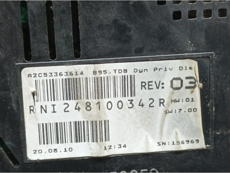 Recambio de cuadro instrumentos para renault megane iii berlina 5 p dynamique referencia OEM IAM 248100342R A2C53363614 
