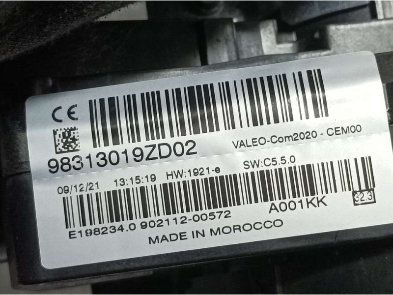 Recambio de mando luces y limpia para peugeot 308 gt referencia OEM IAM 98313019ZD02 E198234 VALEO