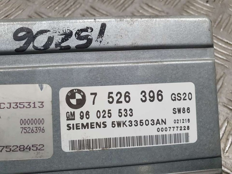 Recambio de centralita cambio automatico para bmw serie 3 berlina (e46) 320d referencia OEM IAM 7526396 5WK33503AN SIEMENS