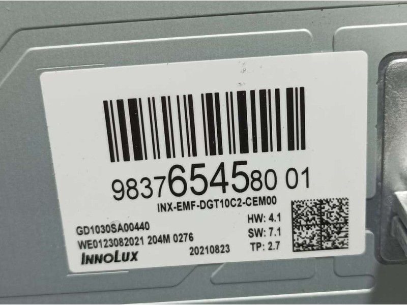 Recambio de sistema navegacion gps para peugeot 308 gt referencia OEM IAM 9837654580 GD1030SA00440 INNOLUX