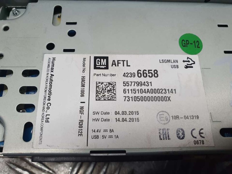 Recambio de sistema audio / radio para opel karl edition referencia OEM IAM 557799431 42396658 