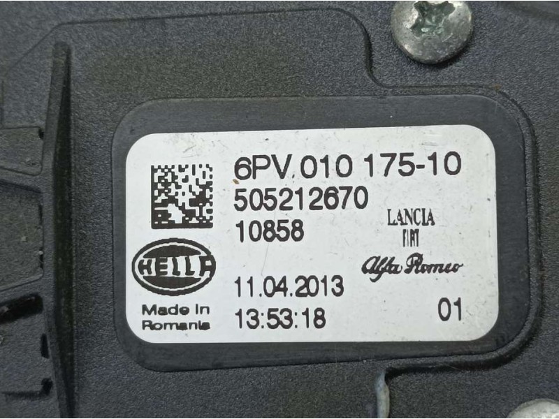 Recambio de potenciometro pedal para alfa romeo giulietta (191) distinctive referencia OEM IAM 505212670 6PV01017510 HELLA