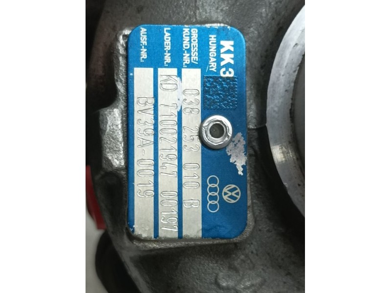 Recambio de turbocompresor para skoda roomster (5j7) family referencia OEM IAM 038253010B BV39A0019 KK3