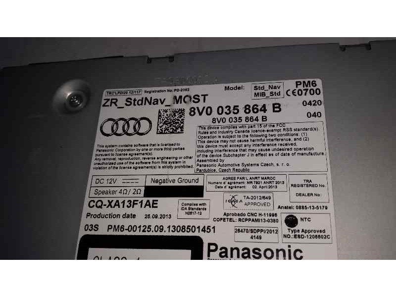 Recambio de sistema navegacion gps para audi a3 sportback (8va) ambiente referencia OEM IAM 8V0035864B  