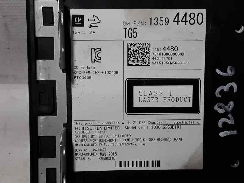 Recambio de sistema audio / radio cd para opel insignia berlina selective referencia OEM IAM 13594480  