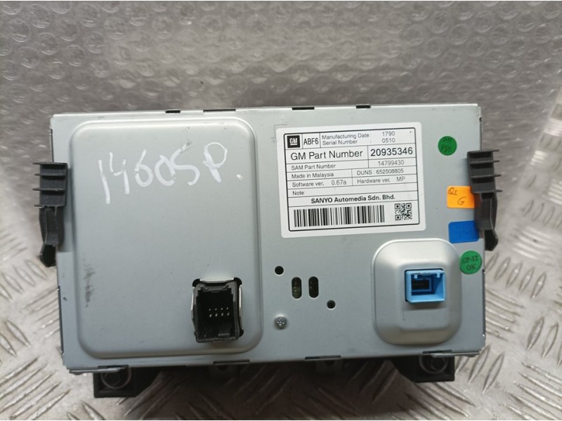 Recambio de sistema navegacion gps para chevrolet cruze lt referencia OEM IAM 652508805 20935346 GM PANTALLA NEGRECIDA VER FOTOS