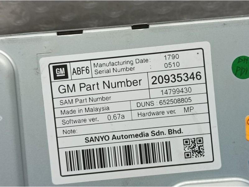 Recambio de sistema navegacion gps para chevrolet cruze lt referencia OEM IAM 652508805 20935346 GM PANTALLA NEGRECIDA VER FOTOS