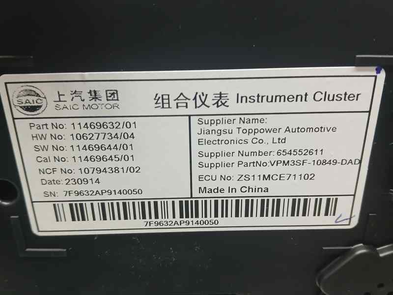 Recambio de cuadro instrumentos para mg zs 1.0 t-gdi referencia OEM IAM 11469632 10627734 DIGITAL - CAIC