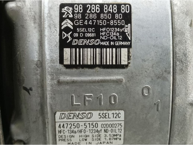 Recambio de compresor aire acondicionado para peugeot 208 (p2) allure referencia OEM IAM 9828684880 4471508550 DENSO