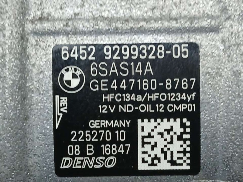 Recambio de compresor aire acondicionado para bmw serie 1 lim. 5-trg. (f20) 116d referencia OEM IAM 9299328 4471608767 DENSO
