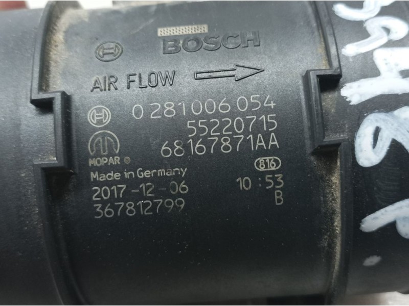Recambio de caudalimetro para jeep compass ii sport 4x2 referencia OEM IAM 68167871AA 0281006054 BOSCH