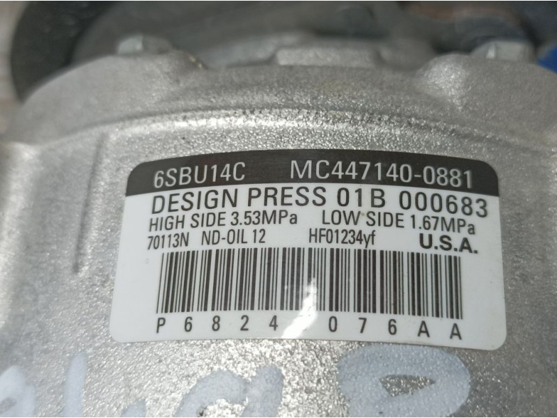 Recambio de compresor aire acondicionado para jeep compass ii sport 4x2 referencia OEM IAM 44725011340  