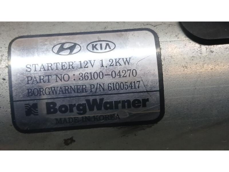 Recambio de motor arranque para hyundai i20 active klass referencia OEM IAM 1610004270 BORGWARNER 61005417