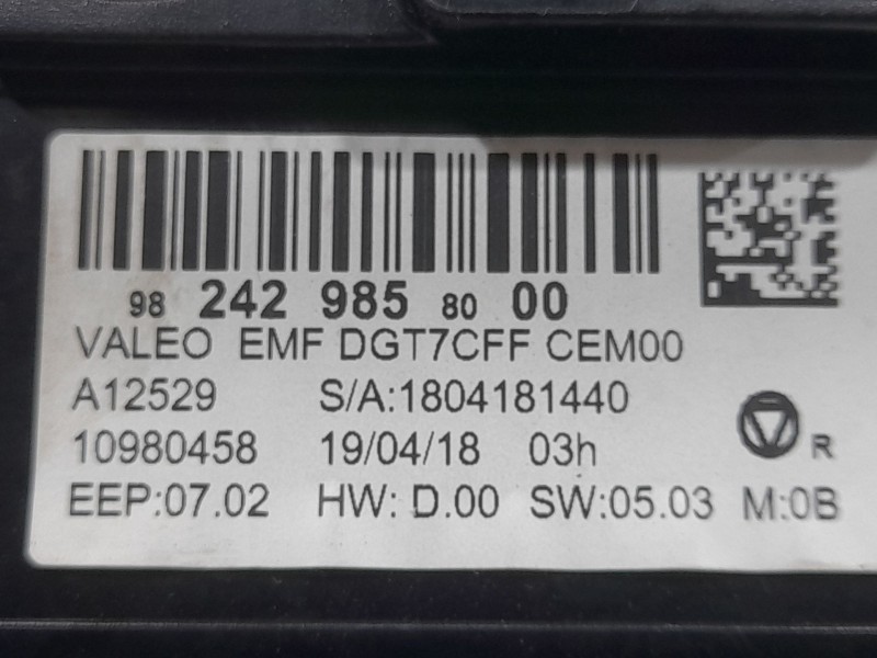 Recambio de sistema navegacion gps para peugeot 308 ii (lb_, lp_, lw_, lh_, l3_) 1.6 hdi 100 referencia OEM IAM 982429858000 A12