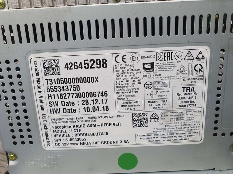 Recambio de sistema navegacion gps para opel corsa e selective referencia OEM IAM 42645298 555343750 