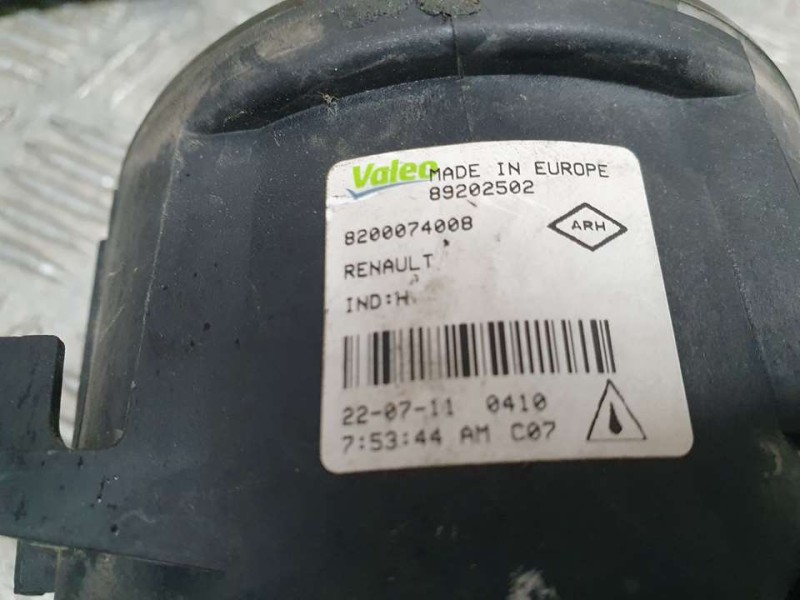 Recambio de faro antiniebla izquierdo para renault scenic iii dynamique referencia OEM IAM 8200074008 89202502 VALEO