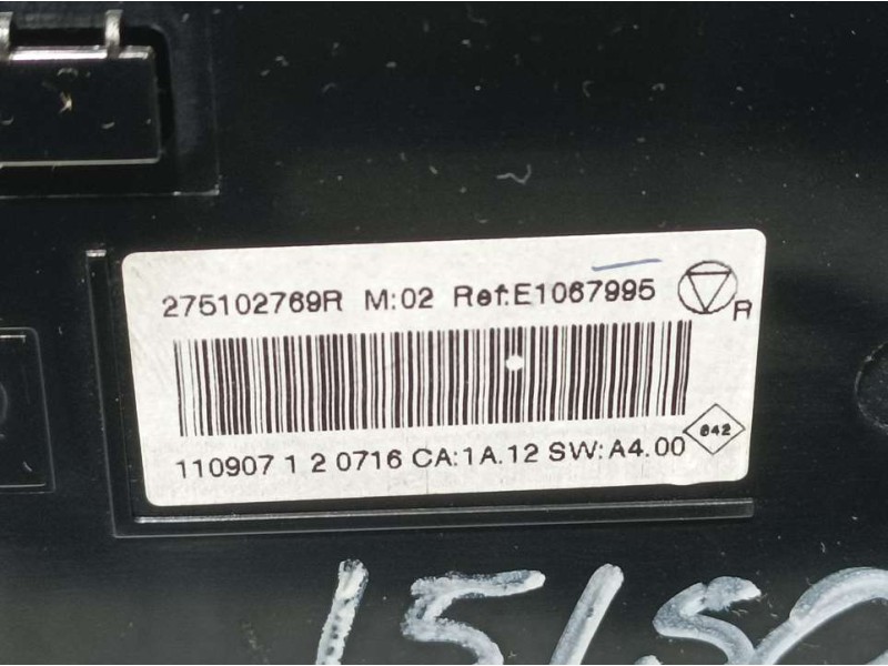 Recambio de mando climatizador para renault scenic iii dynamique referencia OEM IAM 275102769R 1067995 